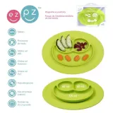 Ezpz Mini Mat силиконовая тарелка с подкладкой 2 в 1, маленькая, зелёная, 1 шт — фото 4