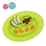 Ezpz Mini Mat силиконовая тарелка с подкладкой 2 в 1, маленькая, зелёная, 1 шт — фото 8