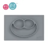 Ezpz Happy Mat силиконовая тарелка с подкладкой 2 в 1 серая, 1 шт — фото 4