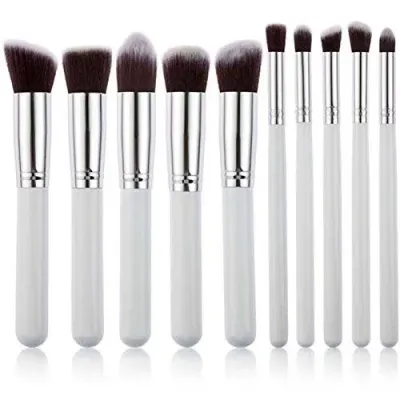 Technique Pro Makeup Brushes - Set of 10 pieces - White/Silver, 1 шт