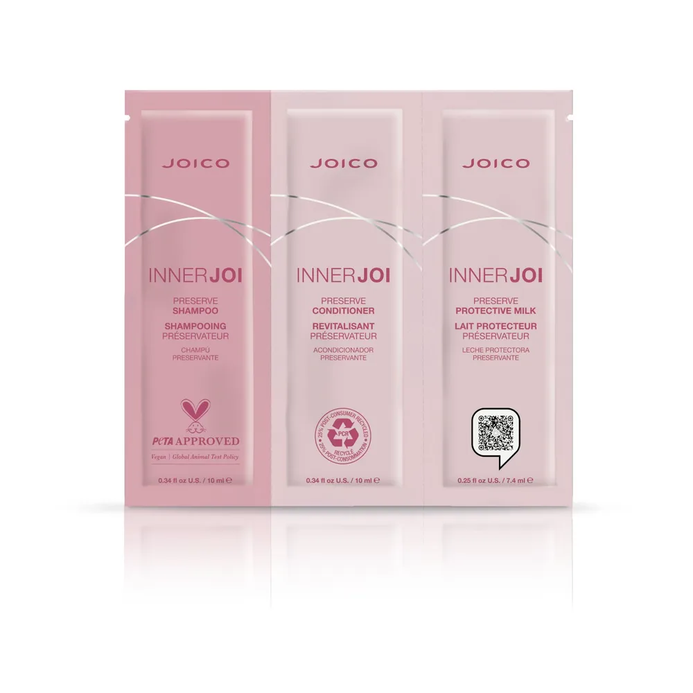 Joico InnerJoi Preserve набор для окрашенных волос шампунь кондиционер и молочко пробники, 10 мл