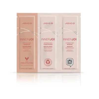 Joico InnerJoi Strengthen набор саше для ослабленных волос: шампунь, кондиционер и маска, 10 мл