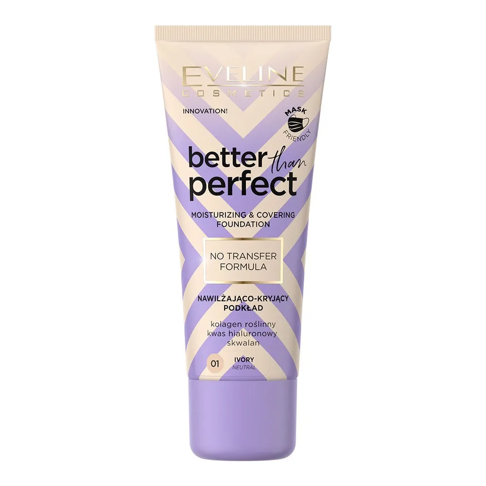 Eveline Cosmetics Better Than Perfect Тональная основа увлажняюще-кроющая, формула No Transfer, 30 мл, оттенок NR 01