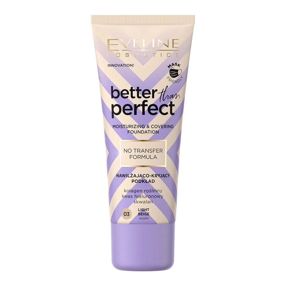 Eveline Cosmetics Better Than Perfect Тональная основа увлажняюще-кроющая, формула No Transfer, 30 мл, оттенок NR 03