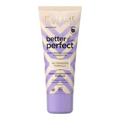 Eveline Cosmetics Better Than Perfect Тональная основа увлажняюще-кроющая, формула No Transfer, 30 мл, оттенок NR 03