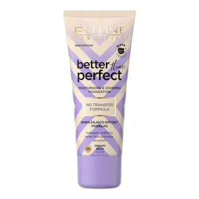 Eveline Cosmetics Better Than Perfect Тональная основа увлажняюще-кроющая, формула No Transfer, 30 мл, оттенок NR 05