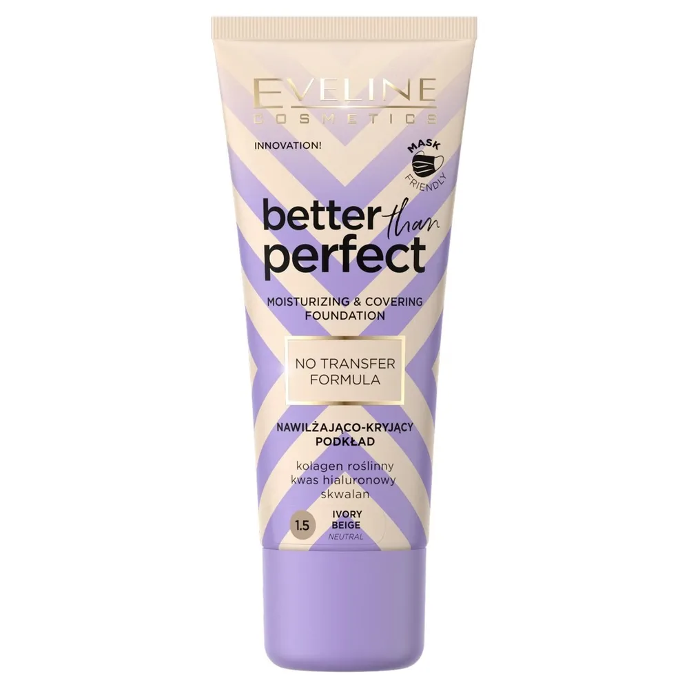 Eveline Cosmetics Better Than Perfect Тональная основа увлажняюще-кроющая, формула No Transfer, 30 мл, оттенок NR 1 5