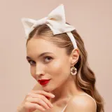 Republika Jewelry SILK BOW повязка для волос шелковая с бантом, кремовая, 1 шт — фото 2