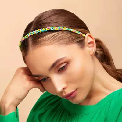 Republika Jewelry FLORA ободок для волос со стеклянными кристаллами, ручная работа, 1 шт