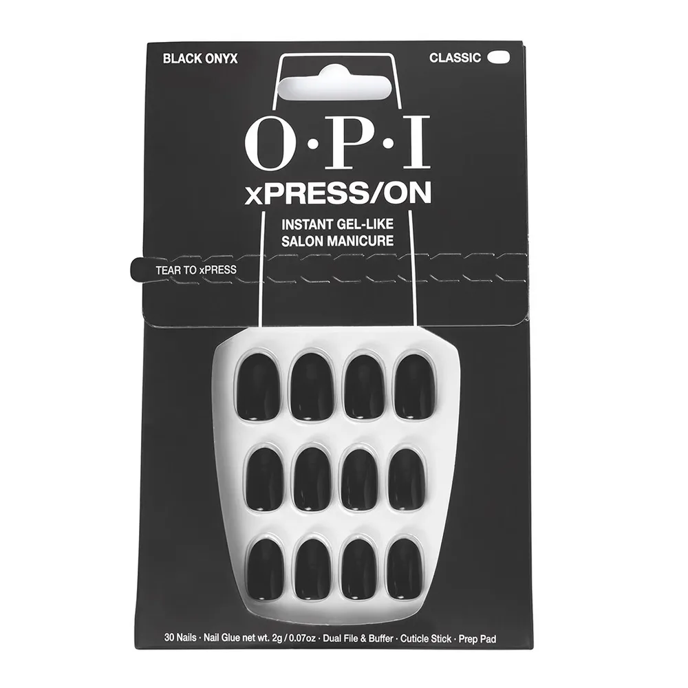 OPI xPress/on Накладные ногти с клеем, 30 шт, оттенок NOIR