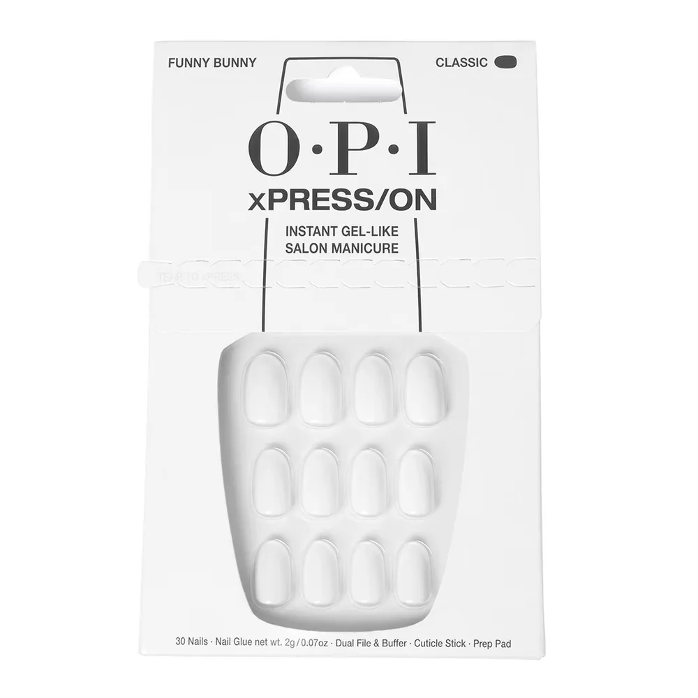 OPI xPress/on Накладные ногти с клеем, 30 шт, оттенок BLANC