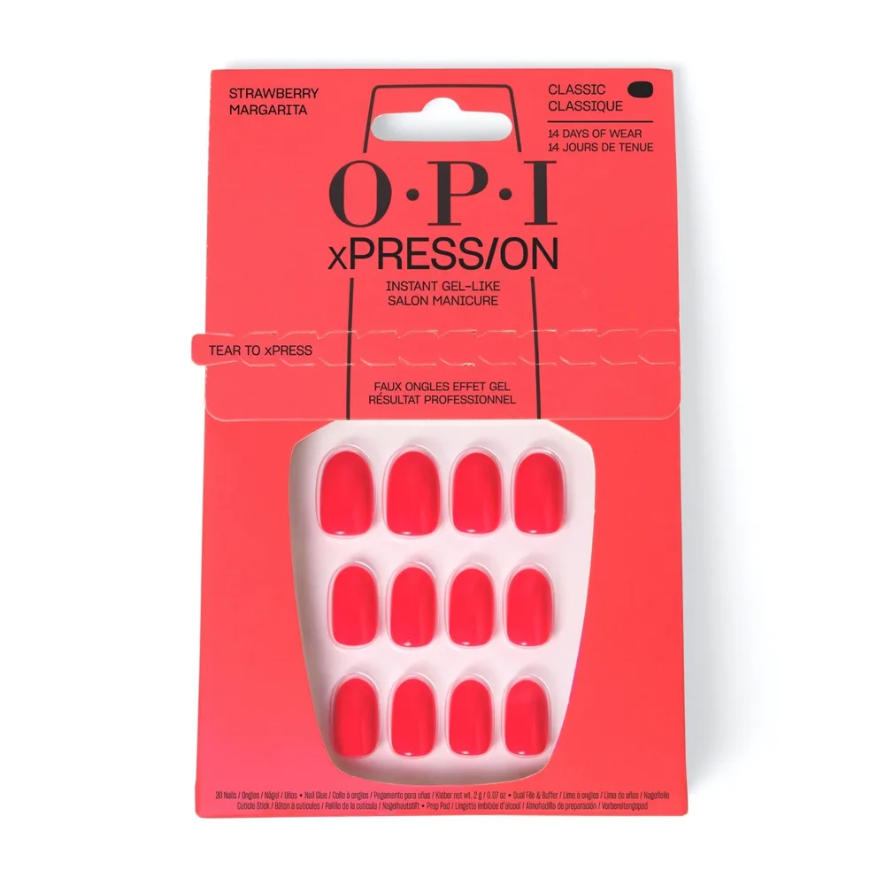 OPI xPress/on Накладные ногти с клеем, 30 шт, оттенок Strawberry Margarita