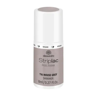Alessandro Striplac Peel or Soak Гель-лак для ногтей UV веганский, оттенок 116 - MOUSE GREY. SALE