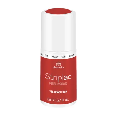 Alessandro Striplac Peel or Soak Гель-лак для ногтей UV веганский, оттенок 145 - BEACH RED. SALE