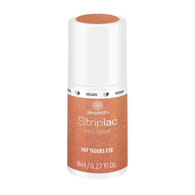 Alessandro Striplac Peel or Soak Гель-лак для ногтей UV веганский, оттенок 147 - TIGER'S EYE. SALE