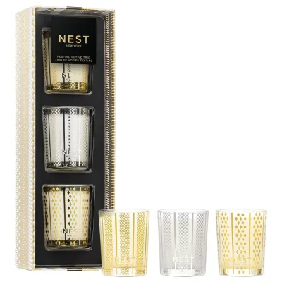 Аромат для помещения Nest New York Holiday, Birchwood Pine & Winter Chai Votive Trio Set, 1 шт