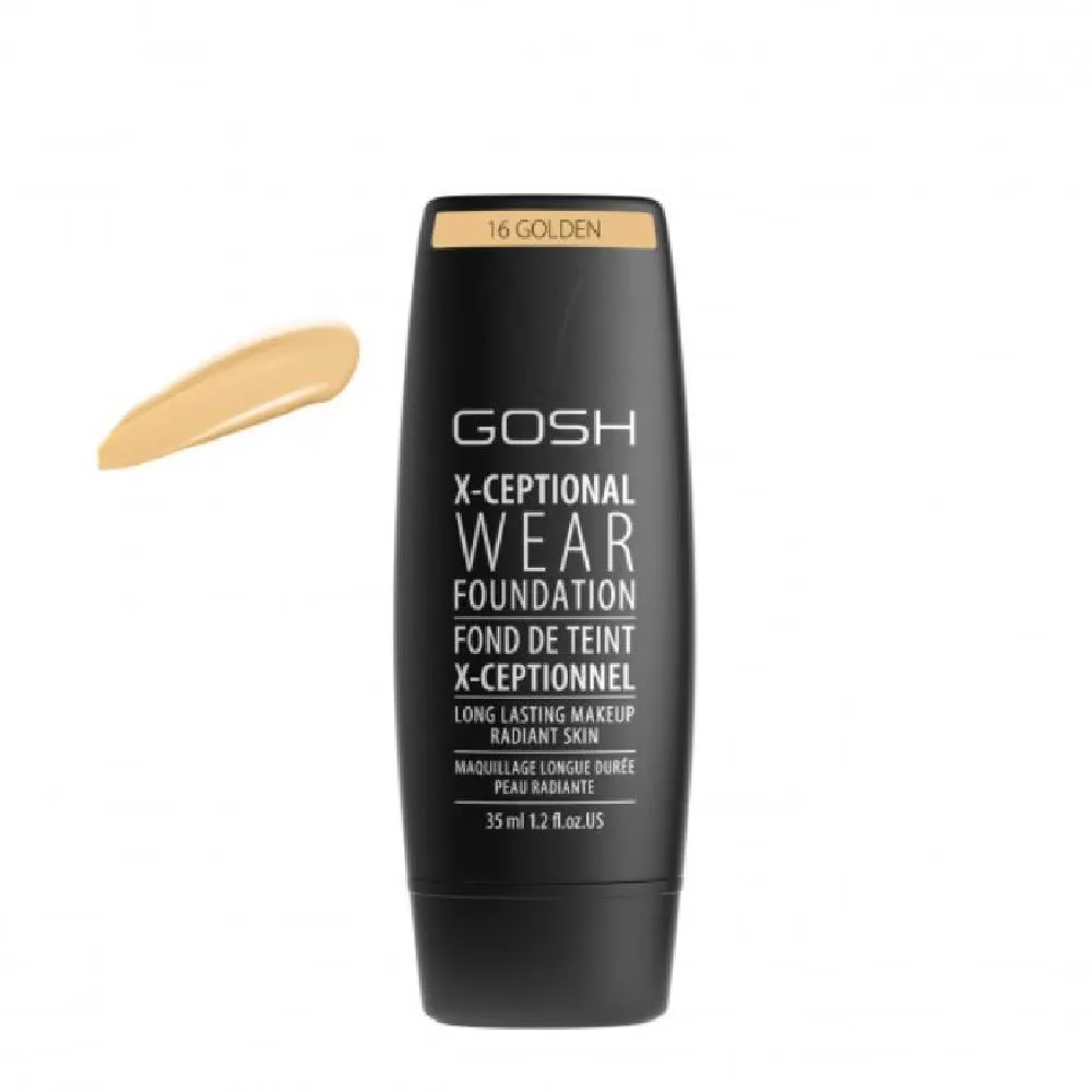 Основа GOSH COPENHAGEN X-Ceptional Wear Foundation Long Lasting Makeup, оттенок 16 Golden