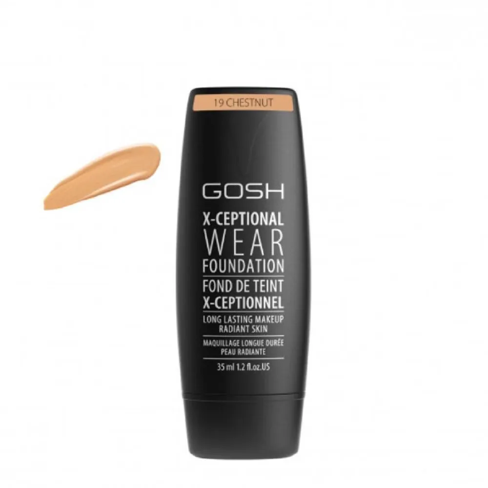 Основа GOSH COPENHAGEN X-Ceptional Wear Foundation Long Lasting Makeup, оттенок 19 Chestnut