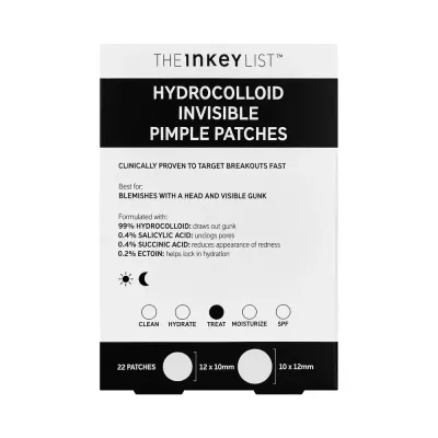 The Inkey List Invisible hydrocolloid pimple patch гидроколлоидные патчи для кожи с несовершенствами, 22 шт