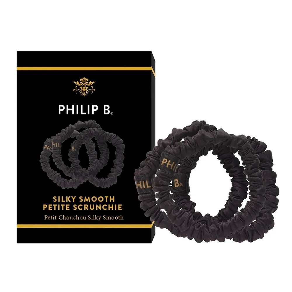 Philip B. Petite Black Scrunchie резинка для волос черная маленькая, 1 шт