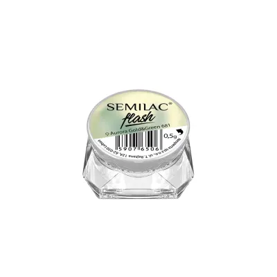 Semilac Flash Aurora пигмент для ногтей, оттенок 681 Gold and Green, 0,5 г