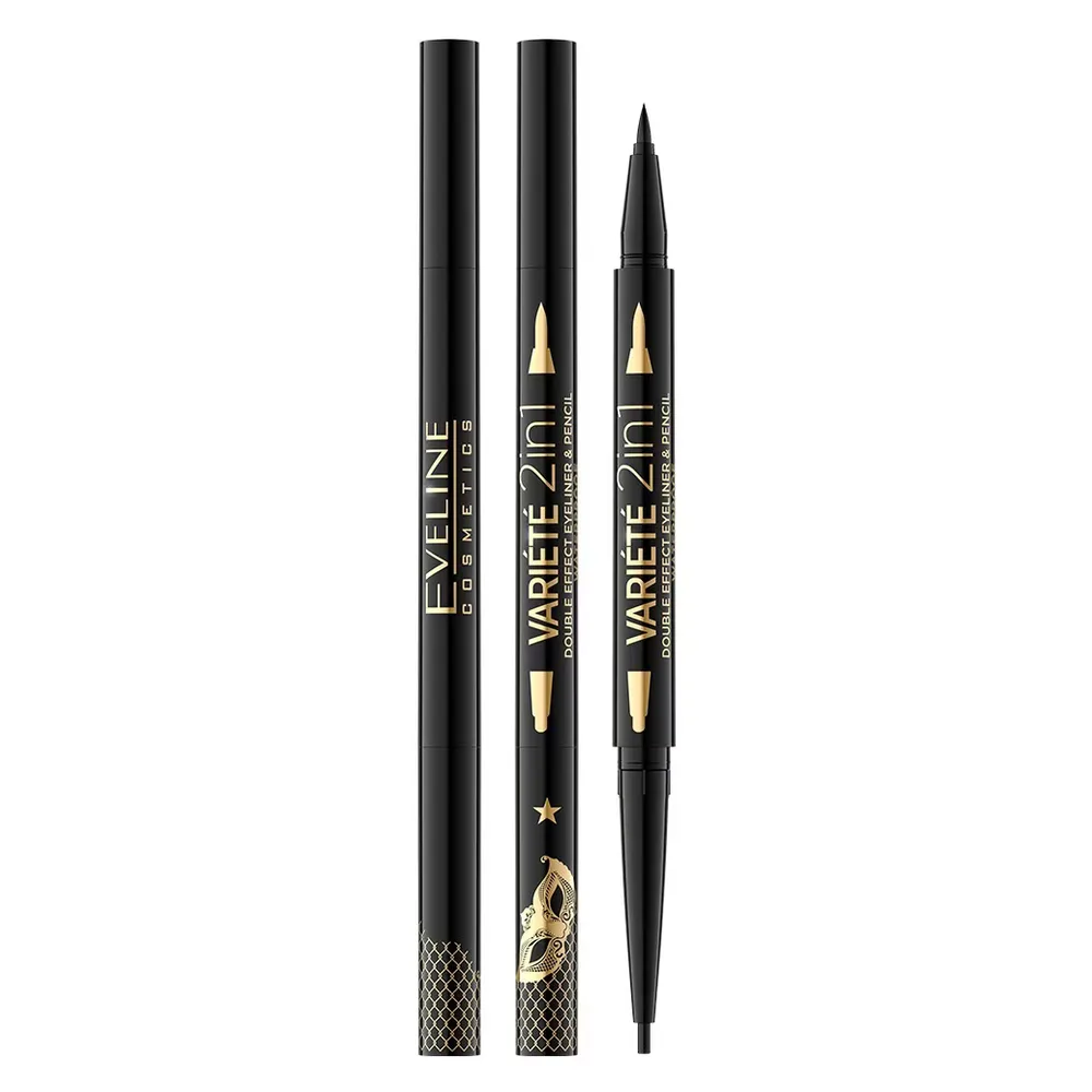 Eveline Cosmetics Variete подводка и карандаш для глаз 2 в 1, 1 шт