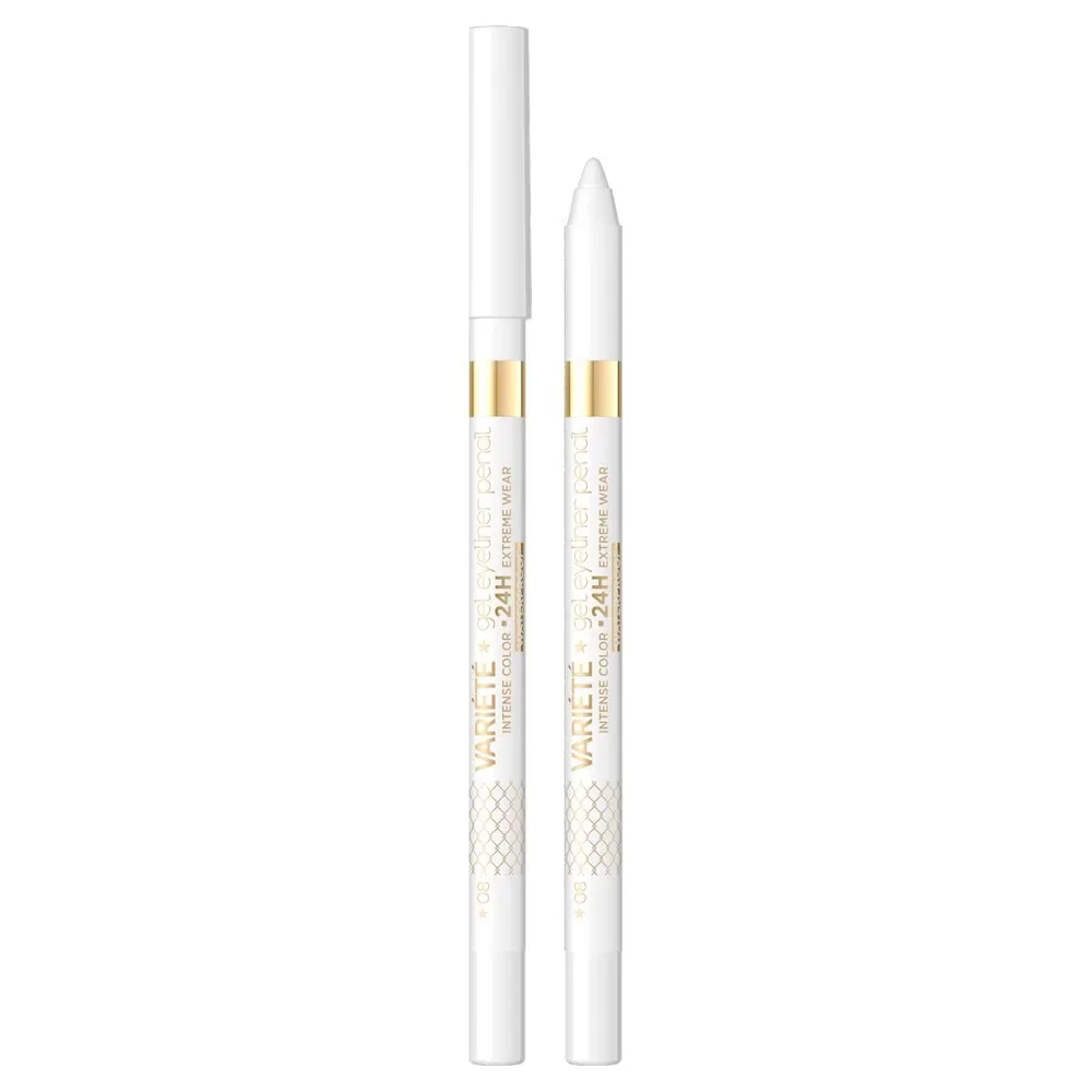 Eveline Cosmetics Variete карандаш для глаз гелевый водостойкий, 1 шт, оттенок NO 08 - WHITE