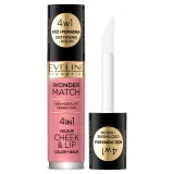 Eveline Cosmetics Wonder Match Velour жидкие румяна и помада для губ 2 в 1, 4,5 мл, оттенок NO 03 — фото 1