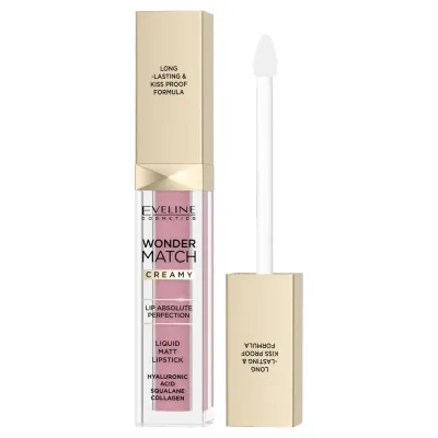 Eveline Cosmetics Wonder Match Жидкая помада для губ матовая, 6,8 мл, оттенок Wonder Match Matowa pomadka w płynie, nr 01 angel rose. SALE