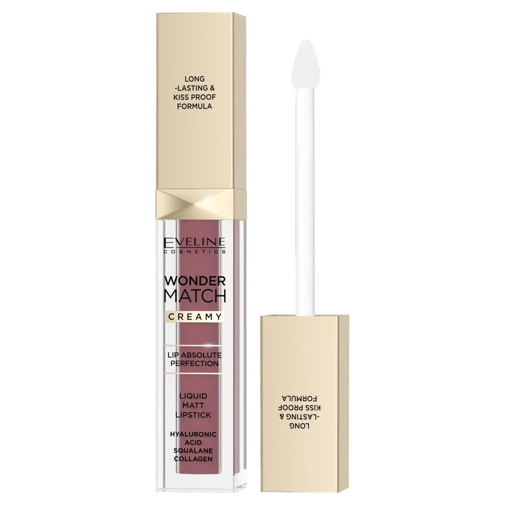 Eveline Cosmetics Wonder Match Жидкая помада для губ матовая, 6,8 мл, оттенок Wonder Match Matowa pomadka w płynie, nr 01 angel rose. SALE (1188562)