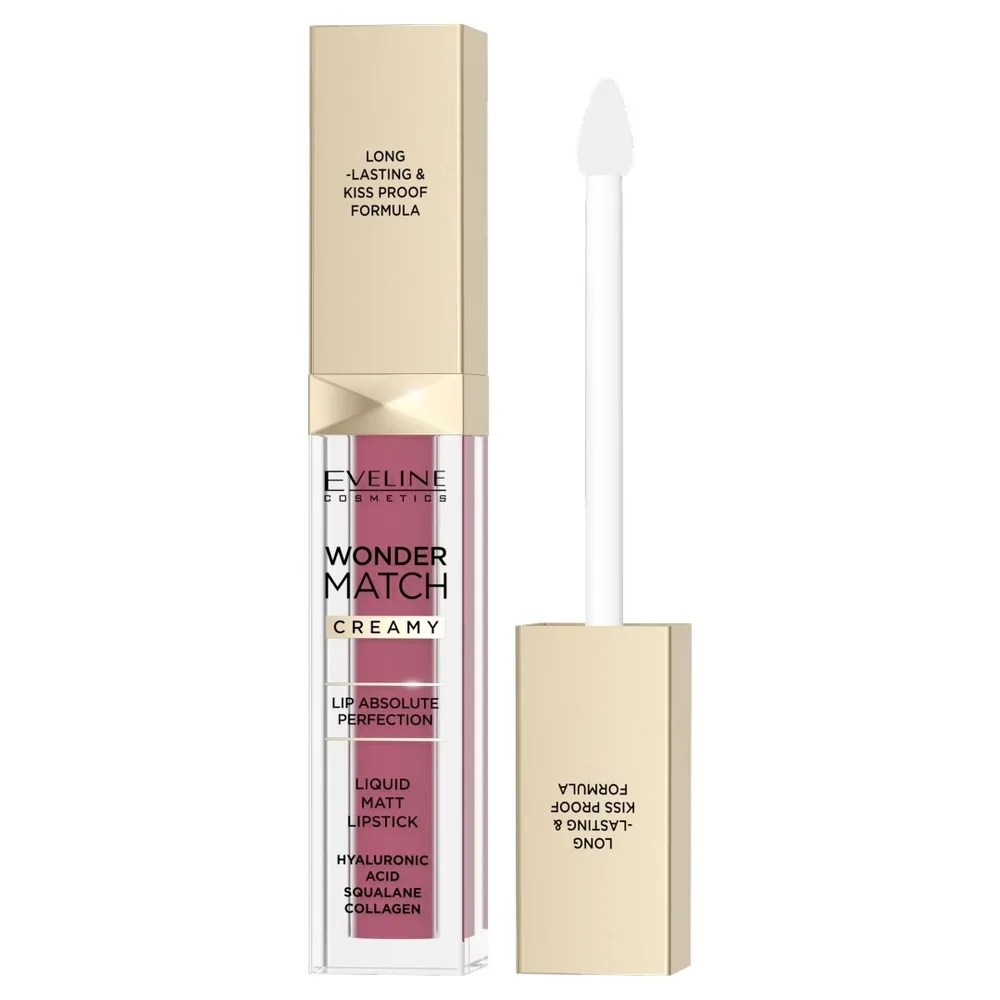 Eveline Cosmetics Wonder Match Жидкая помада для губ матовая, 6,8 мл, оттенок Wonder Match Matowa pomadka w płynie, nr 01 angel rose. SALE (1188563)