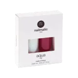 Nailmatic Aqua Nail Rosemay набор: лак для ногтей на водной основе и база-топ 2 в 1, грязно-розовый, 16 мл — фото 1