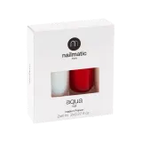 Nailmatic Airelle набор: лак для ногтей на водной основе и база-топ 2 в 1, клюквенно-красный, 16 мл — фото 1