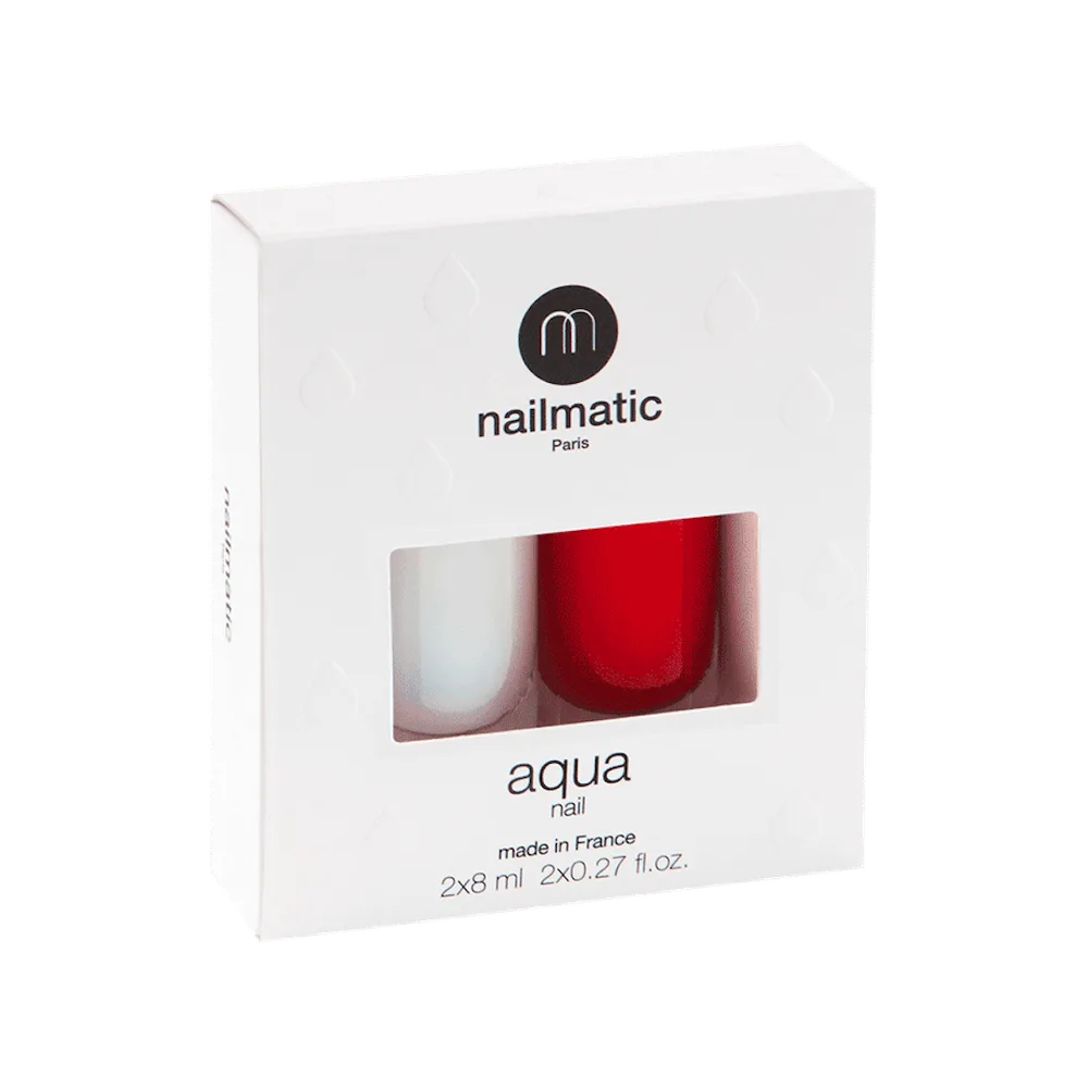 Nailmatic Aqua Nail набор: лак для ногтей Garance и база-топ 2 в 1 16 мл