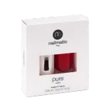 Nailmatic Pure Color набор лак для ногтей Kate бордовый и база-топ 2 в 1 на растительной основе, 16 мл — фото 1