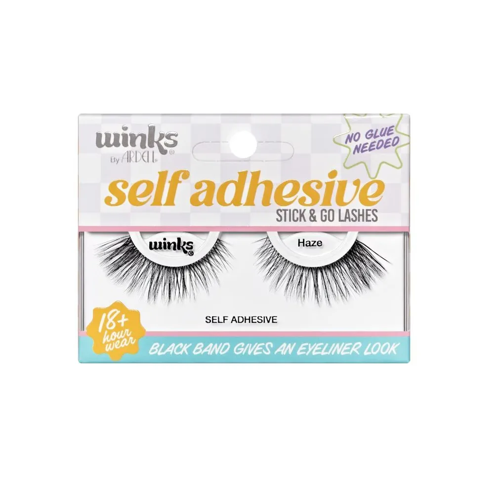Ardell Winks Self Adhesive Haze Накладные ресницы самоклеящиеся на чёрной ленте, 1 шт