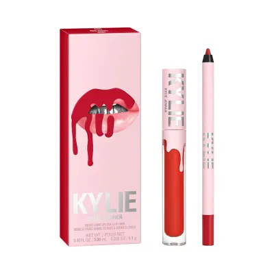 Kylie Cosmetics Velvet Lip Kit набор для губ: жидкая помада и карандаш, оттенок 405 - RED VELVET