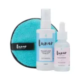 Lunar Glow Ready Set Glow Kit набор: база под макияж 30 мл, фиксирующий спрей 100 мл, пэд для снятия макияжа — фото 2