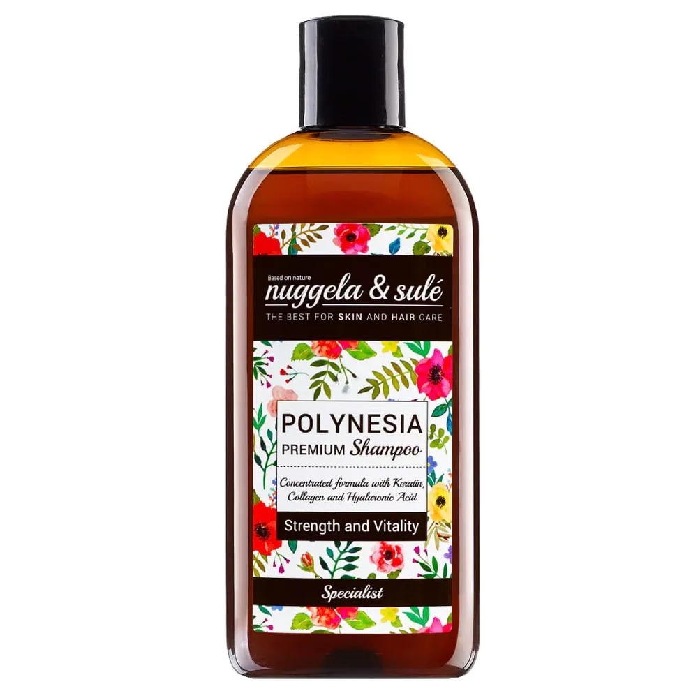 Nuggela and Sule Polynesia Keratin Premium шампунь для волос с кератином, коллагеном и гиалуроновой кислотой, уход после кератинового выпрямления, 250 мл Nuggela & Sule Polynesia Keratin Premium Shampoo