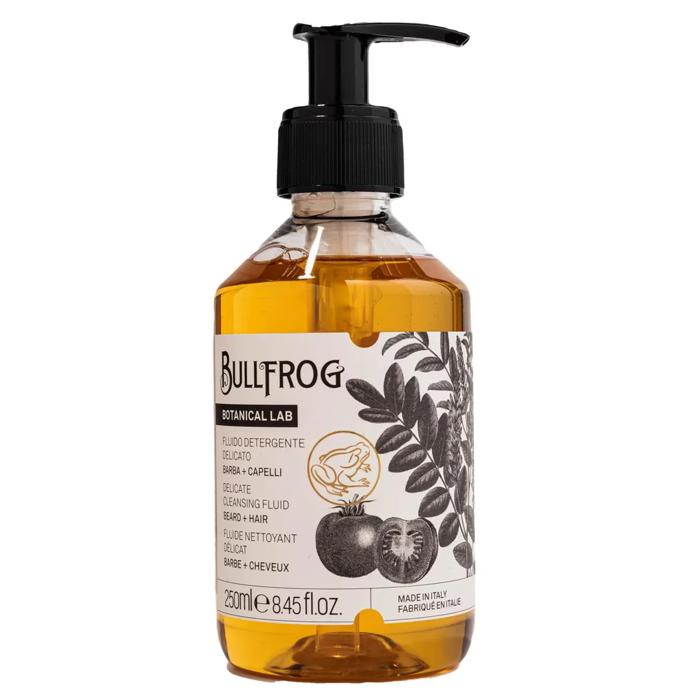 Bullfrog Delicate Cleansing Fluid деликатный шампунь для волос и бороды, 250 мл