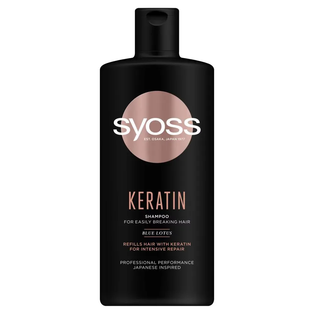 Syoss Keratin шампунь для ломких волос с кератином и синим лотосом, 440 мл