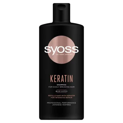 Syoss Keratin шампунь для ломких волос с кератином и синим лотосом, 440 мл