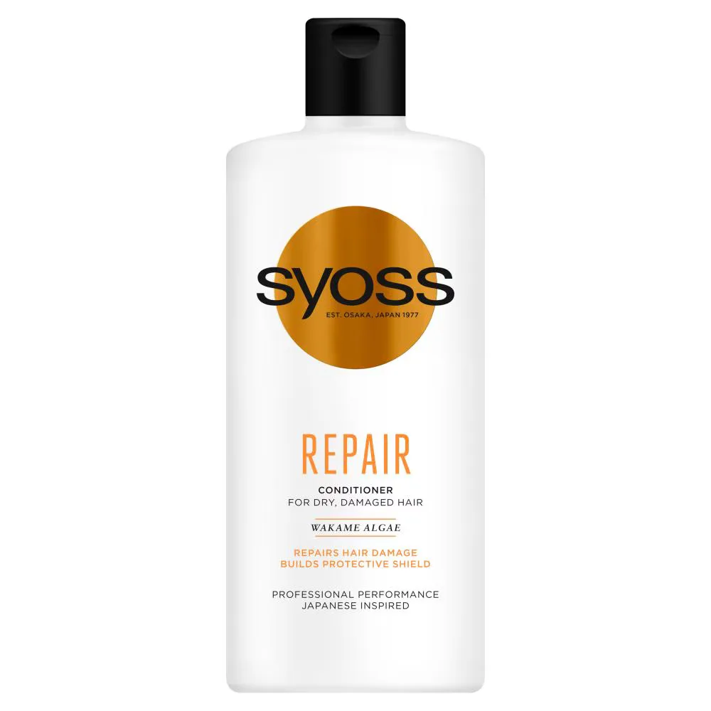 Syoss Repair кондиционер для повреждённых и сухих волос с водорослью вакаме, 440 мл
