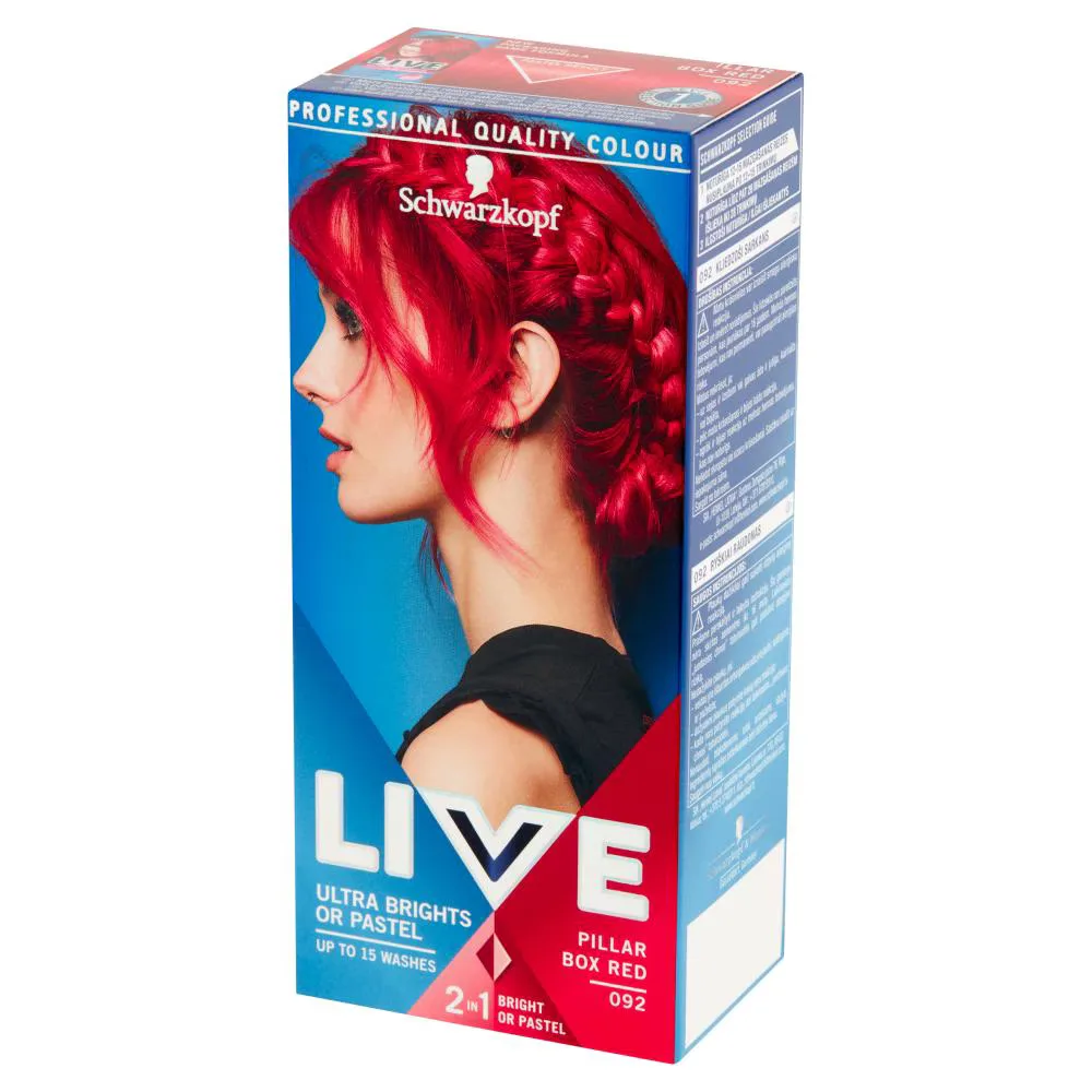Schwarzkopf and Henkel Ultra Brights краска для волос Pillar Box Red 092 красная, тонирующий крем с кондиционером для ярких и пастельных оттенков, 80 мл Schwarzkopf & Henkel