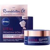 NIVEA Vital Сияющая кожа крем для лица ночной против морщин с маслом розы и креатином 50 мл, для зрелой кожи — фото 1