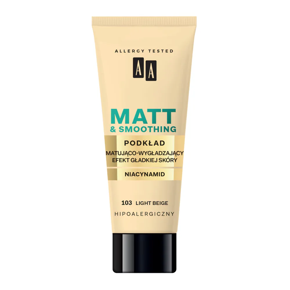 AA Cosmetics Make Up Matt матирующий и выравнивающий тональный крем, оттенок 103 light beige, 30 мл