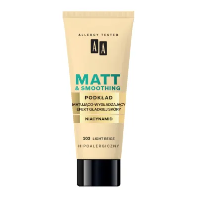 AA Cosmetics Make Up Matt матирующий и выравнивающий тональный крем, оттенок 103 light beige, 30 мл