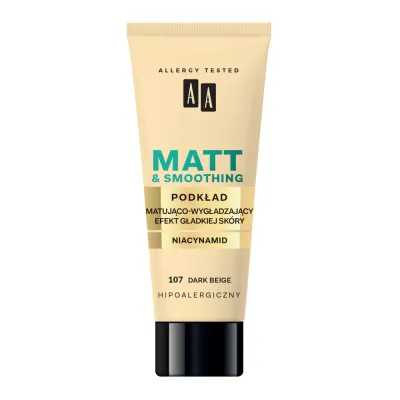 AA Cosmetics Make Up Matt тональный крем матирующий и разглаживающий, оттенок 107 dark beige, 30 мл