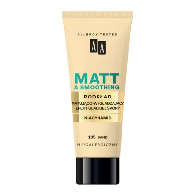 AA Cosmetics Make Up Matt тональный крем матирующий и выравнивающий, оттенок 105 sand, 30 мл
