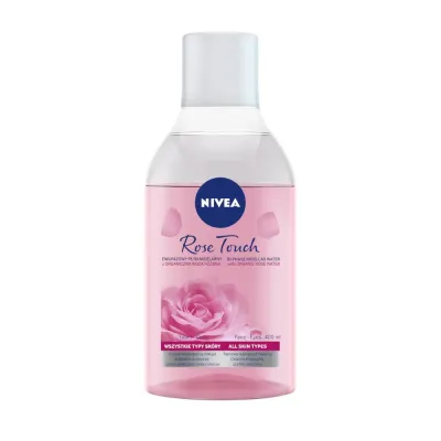 NIVEA Rose Touch двухфазная мицеллярная вода с органической розовой водой для снятия водостойкого макияжа, средство для демакияжа лица, 400 мл